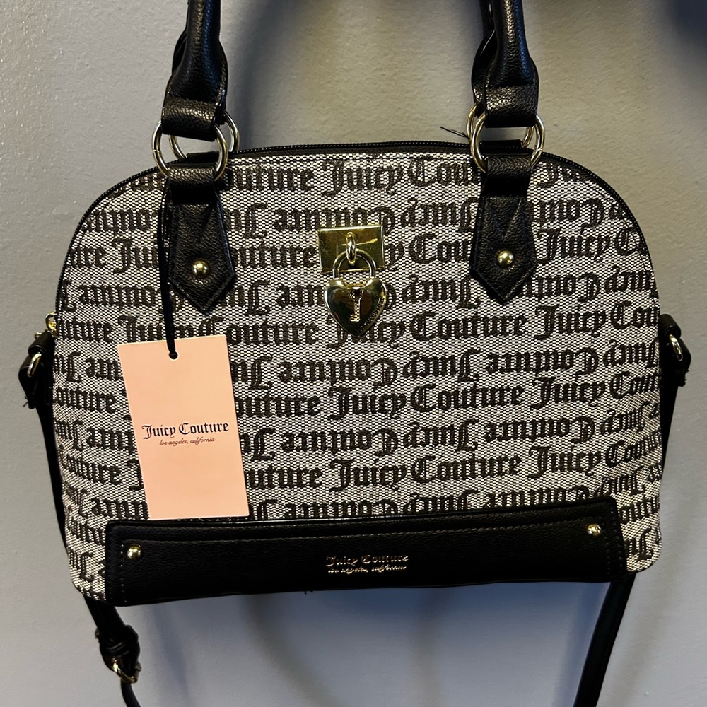 Juicy Couture Monogram Black and Grey Satchel